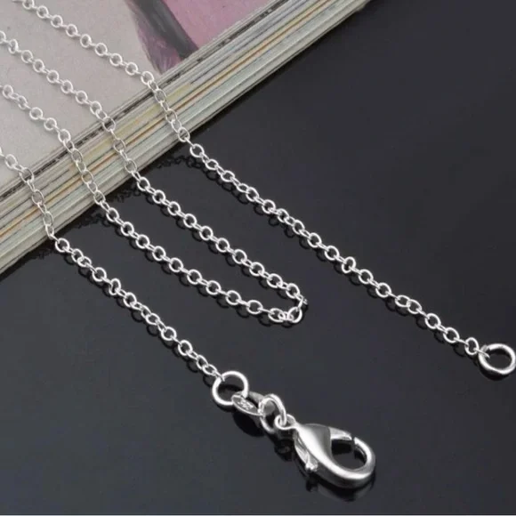 🔥Sale!🔥NEW 925 Silver Plated Rolo Cable Chain Link 18” Necklace - Picture 2 of 7